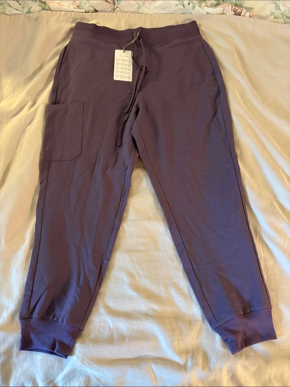 Women's Scrubs Purple Jogger Track Pants - Relaxed Fit with Side Pocket